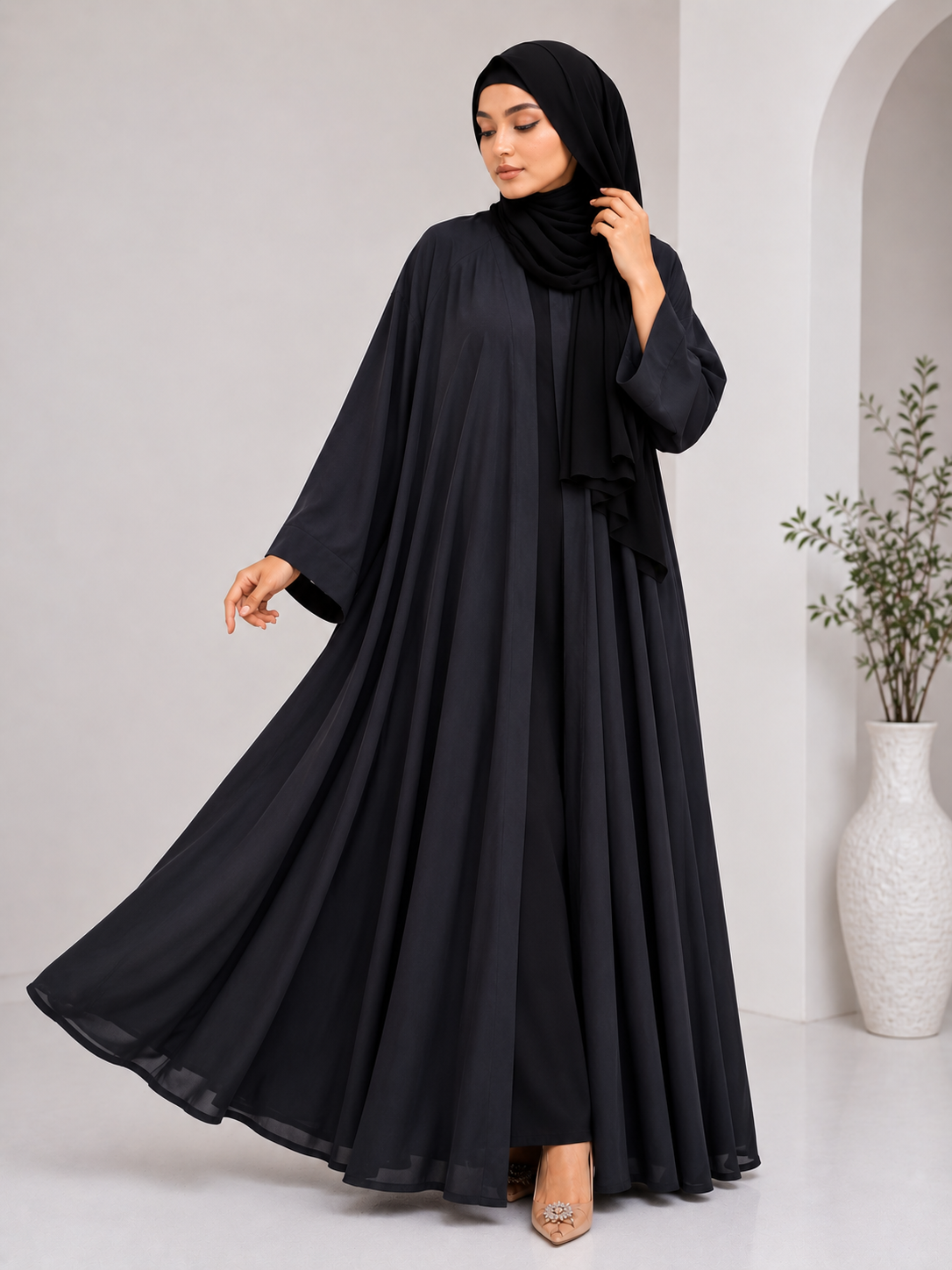 Black Georgette Abaya